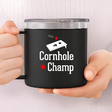 Discover Cornhole Champ Baseball Jerseys 14oz Stainless Steel Tumblers
