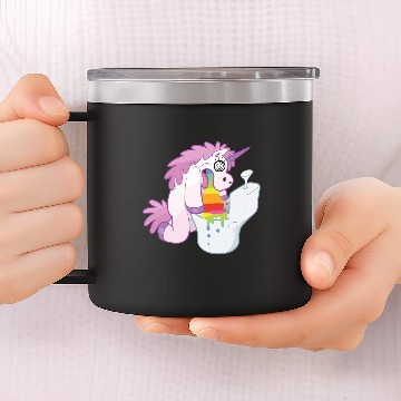Discover Rainbow unicorn hangover 14oz Stainless Steel Tumblers