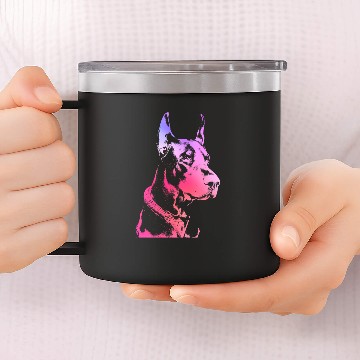 Discover Doberman Pinscher Design 14oz Stainless Steel Tumblers