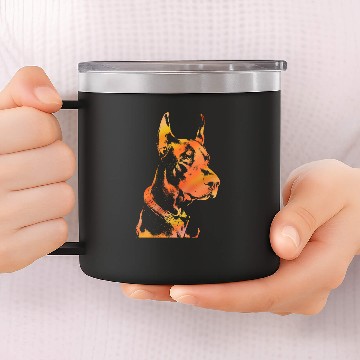 Discover Doberman Pinscher Design 14oz Stainless Steel Tumblers