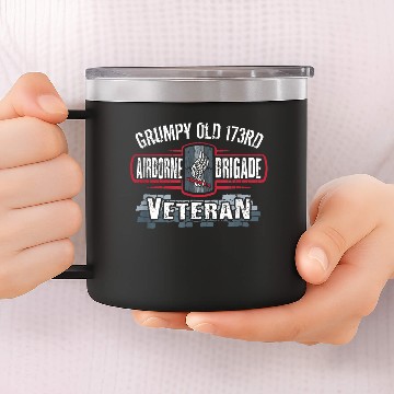 Discover Army 173rd Airborne Brigade Combat Team Grumpy Old 14oz Stainless Steel Tumblers