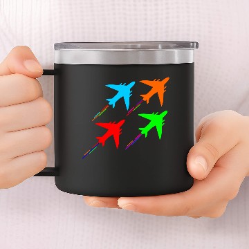 Discover fighter aircraft jets in formation Baseball Jackets 14oz Stainless Steel Tumblers