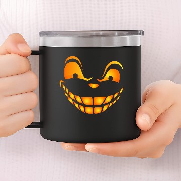Discover Pumpkin Halloween 14oz Stainless Steel Tumblers Jack O Lantern Face 14oz Stainless Steel Tumblers