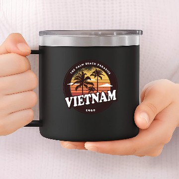 Discover Vietnam Vintage Beach Design / Gift Idea 14oz Stainless Steel Tumblers