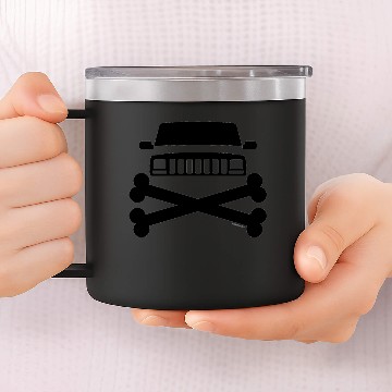 Discover Jeep XJ Grille and Crossbones 14oz Stainless Steel Tumblers