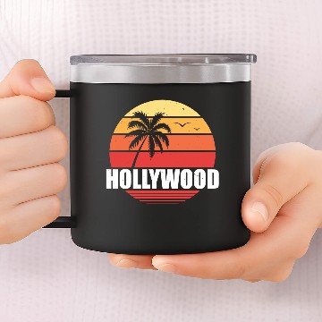 Discover Hollywood Vinatge palms 14oz Stainless Steel Tumblers