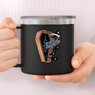Discover Grim reaper came out of the coffin 14oz Stainless Steel Tumblers