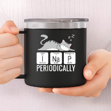 Discover SLEEPING CAT 14oz Stainless Steel Tumblers - Cat Nap Periodically