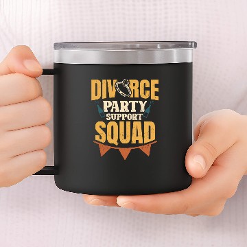 Discover Just Divorced Divorce Party Support Squad 14oz Stainless Steel Tumblers