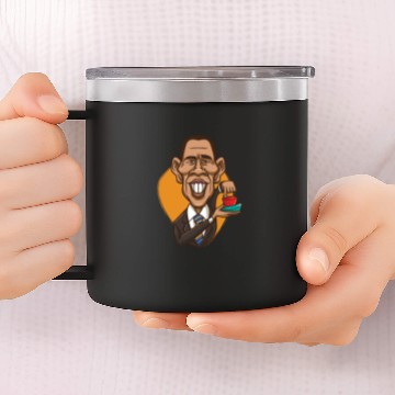 Discover Politics Obama Pushing Button 14oz Stainless Steel Tumblers