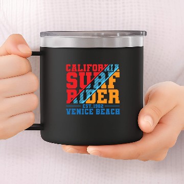 Discover California surf rider venice beach 14oz Stainless Steel Tumblers