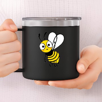 Discover Bee at the waving beekeeper beekeeping 14oz Stainless Steel Tumblers