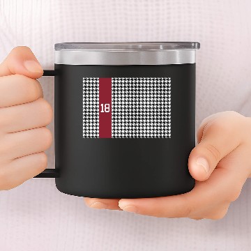 Discover Albm Houndstooth Crimson 18 14oz Stainless Steel Tumblers