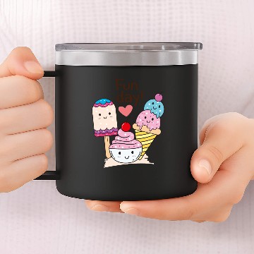 Discover Cute ice cream 14oz Stainless Steel Tumblers
