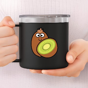 Discover Funny Cartoon Kiwi Fruit 14oz Stainless Steel Tumblers