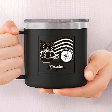 Discover Happy Columbus Day 14oz Stainless Steel Tumblers