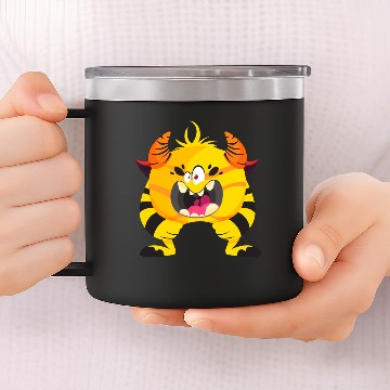 Discover Cute & Creepy Funny Monster 14oz Stainless Steel Tumblers