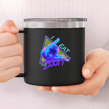 Discover I Eat The Booty Funny Cat 90s - White 14oz Stainless Steel Tumblers