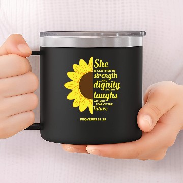 Discover Funny Sunflower Religious Christian Bible Verse Go 14oz Stainless Steel Tumblers