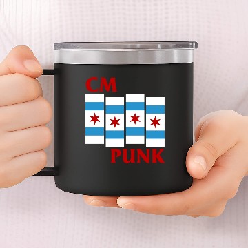 Discover CM Punk Flag of Chicago 14oz Stainless Steel Tumblers