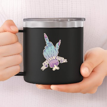 Discover Badass Witch Hand Middle Finger Gothic Spooky 14oz Stainless Steel Tumblers