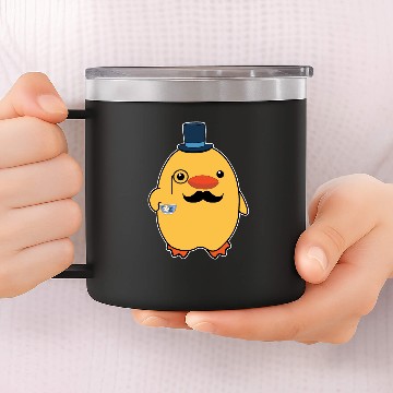 Discover Fancy Duck Drinking Tea Funny Duck Gift 14oz Stainless Steel Tumblers