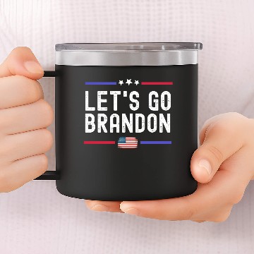 Discover Let's Go Brandon Conservative Anti Liberal US Flag 14oz Stainless Steel Tumblers