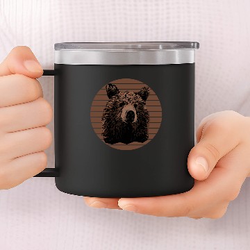 Discover Grizzly Bear Animal 14oz Stainless Steel Tumblers
