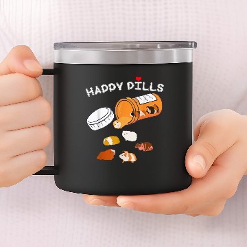 Discover Happy Pill Guinea Pig 14oz Stainless Steel Tumblers