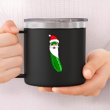 Discover Pickle Santa Christmas Funny Cucumber Lover Gift 14oz Stainless Steel Tumblers