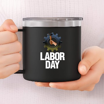 Discover Happy Labor Day 14oz Stainless Steel Tumblers