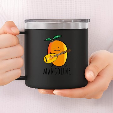 Discover Funny mango with mandolin 14oz Stainless Steel Tumblers