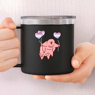 Discover Tardigrade Balloon Bigender Pride 14oz Stainless Steel Tumblers