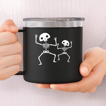 Discover halloween party dancing skeleton 14oz Stainless Steel Tumblers