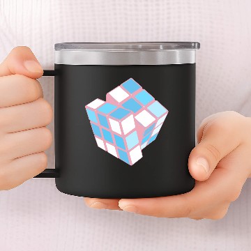 Discover Transgender Pride Twisting Puzzle Cube 14oz Stainless Steel Tumblers
