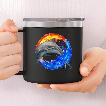 Discover Dolphin Jump 14oz Stainless Steel Tumblers