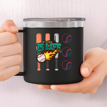 Discover Baseball is life 14oz Stainless Steel Tumblers