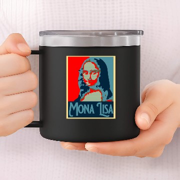 Discover Funny Mona Lisa 14oz Stainless Steel Tumblers