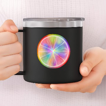 Discover Rainbow Citrus Circle Slice 14oz Stainless Steel Tumblers