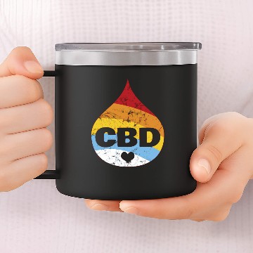 Discover 062419 Cbd Oil Rainbow Drop Hemp 14oz Stainless Steel Tumblers