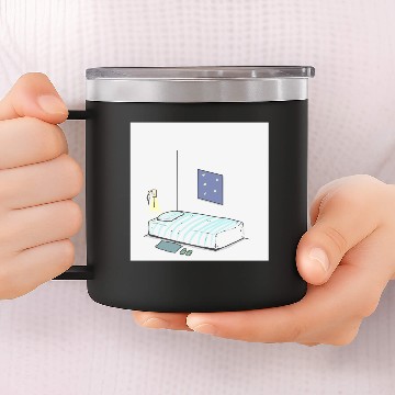 Discover Starry night, bed, mood light :) 14oz Stainless Steel Tumblers