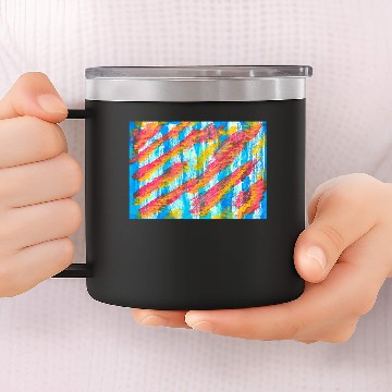 Discover Abstract Cool Blue Red Yellow White 14oz Stainless Steel Tumblers