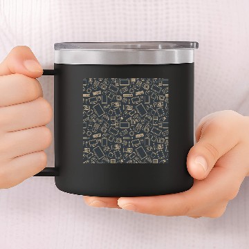 Discover Video Games Pattern | Gaming Console Computer Play 14oz Stainless Steel Tumblers
