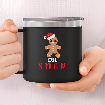 Discover Gingerbread Man Oh Snap Funny Cute Christmas 14oz Stainless Steel Tumblers