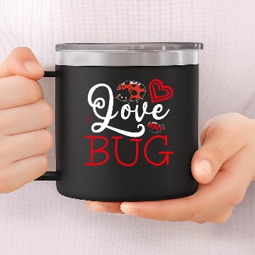 Discover Love Bug Cute Valentine’s Day Couple Matching 14oz Stainless Steel Tumblers
