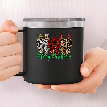 Discover Merry Christmas Tooth 14oz Stainless Steel Tumblers