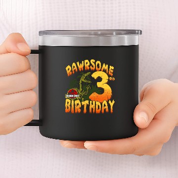 Discover Jurassic Park Rawrsome 3Rd Birthday 14oz Stainless Steel Tumblers