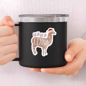 Discover Fa la la llama - funny Christmas greeting 14oz Stainless Steel Tumblers