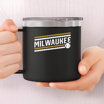 Discover Cool Milwaukee Baseball Home Run 14oz Stainless Steel Tumblers