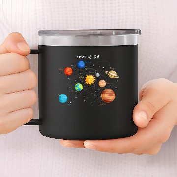Discover Sun Planets Space And Science Solar System 14oz Stainless Steel Tumblers